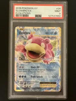 2016 POKEMON XY EVOLUTIONS #26 SLOWBRO EX PSA 9 - Image 1