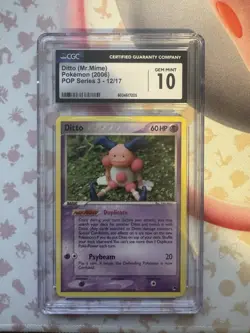 Pokemon Pop Series 3 Ditto (Mr. Mime) 12/17 2006 CGC 10 GEM MINT - Image 1