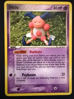 Ditto Mr. Mime Pokemon TCG 2006 (POP Series 3 ) Non Holo Rare # 12/17 - Image 1