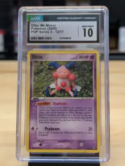 Pokemon Pop Series 3 Ditto (Mr. Mime) 12/17 2006 CGC 10 GEM MINT - Image 1
