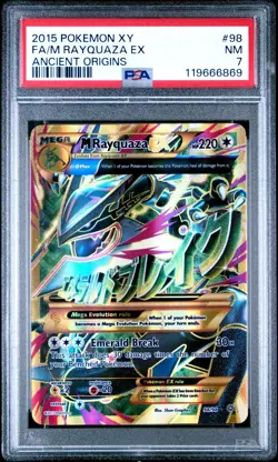 2015 Pokemon XY Ancient Origins M Rayquaza EX 98/98 PSA 7 NEAR MINT - New Cert - Image 1