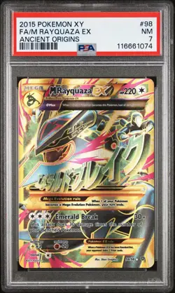 Pokemon Mega M Rayquaza EX XY Ancient Origins Full Art #98 PSA 7 Gem Mint - Image 1