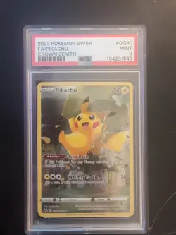 Pikachu Crown Zenith: Galarian Gallery Holo Rare Card PSA Mint 9 GG30/GG70 - Image 1