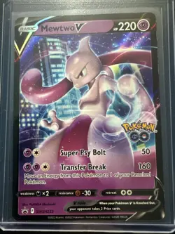 2022 POKEMON SWSH BLACK STAR PROMO SWSH223 MEWTWO V POKEMON GO V BATTLE DECK - Image 1