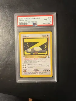 2002 POKEMON LEAGUE PROMO BLACK STAR #49 SNORLAX PSA 8 - Image 1