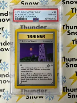⚡❄ 2002 Pokemon League Black Star Promo Pokemon Tower #42 PSA 8 - Image 1