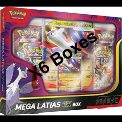 Pokemon TCG Mega Evolution Mega Latias EX Collection Box Sealed Case (6 pcs) - Image 1