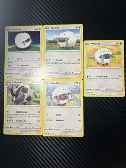 5x Wooloo Pokemon Card Lot TCG Deck Builder Collection - Image 1