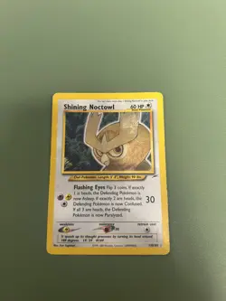 Pokemon TCG Neo Destiny Shining Noctowl Holo Rare Card 110/105 [LP/MP] - Image 1
