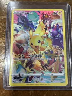 Pokemon Pikachu TCG Full Art Holo Card 160/159 SWSH Crown Zenith Secret Rare - Image 1