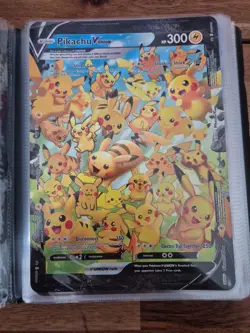 Pikachu V Union SWSH141 Holo Ultra Rare JUMBO Black Star Promo Pokemon Card - Image 1