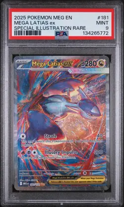 PSA 9 (MINT) Mega Latias ex SIR 181/132 Pokemon Card Mega Evolutions - Image 1