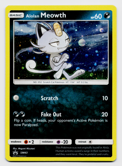 Alolan Meowth SM43 Pokemon TCG Sun & Moon: Black Star Promo LP - Image 1