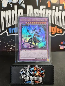 YUGIOH Ultra Rare Veidos The Dragon Of Endless Darkness LEDE-EN092 1st Edition - Image 1