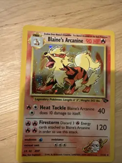 Pokemon TCG Blaine's Arcanine Gym Challenge 1/132 Holo Unlimited Rare NM - Image 1