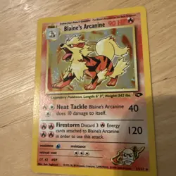 Pokemon TCG Blaine's Arcanine Gym Challenge 1/132 Holo Unlimited Rare NM - Image 2