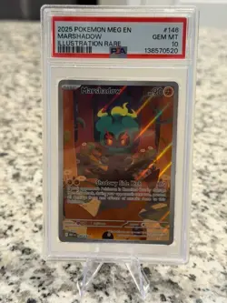 🔥 PSA 10 MARSHADOW 146 ILLUSTRATION RARE IR POKEMON TCG MEGA EVOLUTION GEM MINT - Image 1