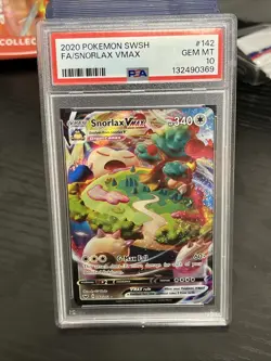 Snorlax VMAX PSA 10 Sword And Shield Base Set 142/202 Pokemon Card - Image 1