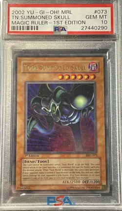 2002 Yu-Gi-Oh! Magic Ruler Toon Summoned Skull 1st Edition #MRL-073 PSA 10 - Image 1