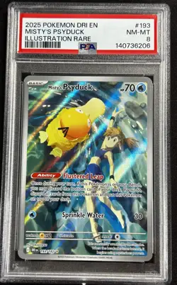 MISTY'S PSYDUCK #193 PSA 8 Destined Rivals Illustration Rare Mint Pokemon - Image 1