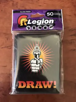 Draw Gun Revolver Card Sleeves MTG Pokemon Yugioh 50ct Deck Protector Legion - Image 1