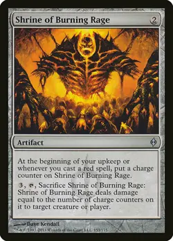 1x Shrine of Burning Rage - NM English MTG - New Phyrexia - Image 1