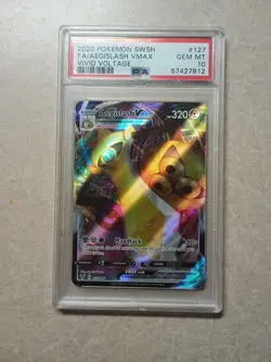 Pokemon Vivid Voltage - Aegislash VMAX Ultra Rare Full Art Foil #127/185 PSA 10 - Image 1