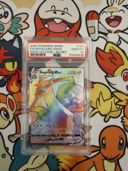 2020 Pokemon Vivid Voltage Aegislash VMAX Secret Rare 190/185 PSA 10 GEM MINT - Image 1