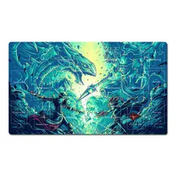 YuGiOh Table Playmat Dark Magician TCG CCG Mat Trading Card Game Pad Free Bag - Image 1