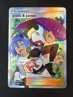 Jessie & James (Full Art) 68/68 Hidden Fates Holo Sun & Moon Trainer Pokemon - Image 1