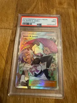Pokemon Jessie & James 68/68 Full Art Trainer Hidden Fates PSA 9 MINT - Image 1