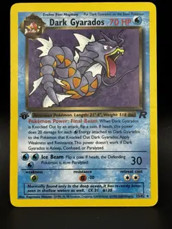 Pokemon TCG Dark Gyarados 25/82 NON Holo Rare 1st Edition MP Team Rocket - Image 1