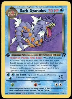 Pokemon TCG Dark Gyarados 25/82 NON Holo Rare 1st Edition LP - Image 1