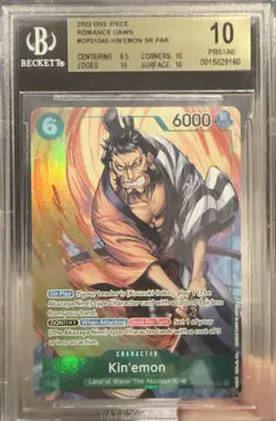 2022 KIN'EMON One Piece OP01 Pre-Errata ENGLISH ALT ART OP01-040 SR Beckett 10 - Image 1