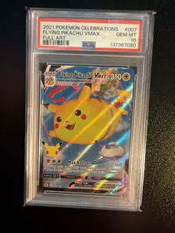 2021 POKEMON CELEBRATIONS #007 FULL ART/FLYING PIKACHU VMAX PSA 10 - Image 1