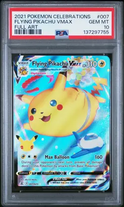 2021 POKEMON CELEBRATIONS #007 FULL ART/FLYING PIKACHU VMAX PSA 10 - Image 1