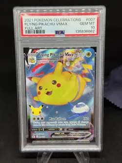 2021 POKEMON CELEBRATIONS #007 FULL ART/FLYING PIKACHU VMAX PSA 10 - Image 1