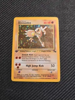 Vintage Pokemon Hitmonlee 7/62 Fossil Holo 1st edition mp-hp - Image 2