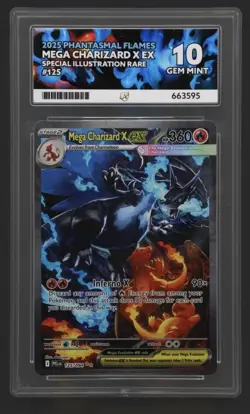 ACE 10 Mega Charizard X EX 125/094 PERFECT SUBGRADES Pokemon TCG GEM Mint - Image 1