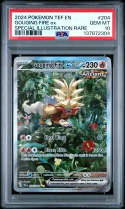 2024 POKEMON TEF EN-TEMPORAL FORCES #204 GOUGING FIRE EX PSA 10 - Image 1