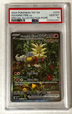 Gouging Fire ex SIR PSA 10 GEM MT 2024 Pokemon Temporal Forces #204/162 - Image 1