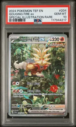 PSA 10 GEM MINT Gouging Fire ex 204/162 SV05: Temporal Forces Holo - Image 1