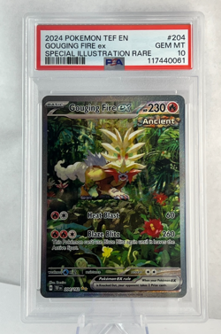 GOUGING FIRE 204 Pokemon Card 2024 Temporal Forces SIR PSA 10 - Image 1