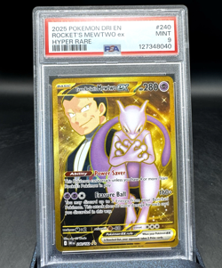 2025 POKEMON DRI EN-DESTINED RIVALS HYPER RARE TEAM ROCKET'S MEWTWO EX PSA 9 - Image 2