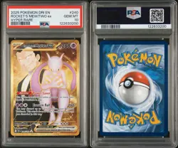 2025 POKEMON DRI EN ROCKET’S MEWTWO ex HYPER RARE #240 PSA 10 - Image 3