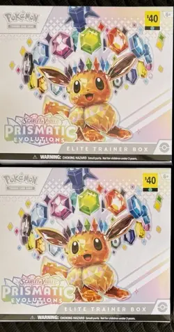 Lot of 2 Pokemon TCG Prismatic Evolutions ETB Elite Trainer Box New Sealed - Image 1