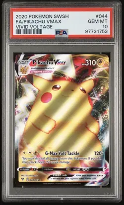 2020 Pokemon Sword and Shield Vivid Voltage Full Art Pikachu Vmax PSA 10 - Image 1