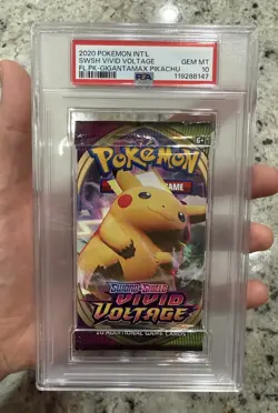 PSA 10 Vivid Voltage Gigantamax Pikachu Art Graded Booster Pack 2020 Pokemon - Image 1