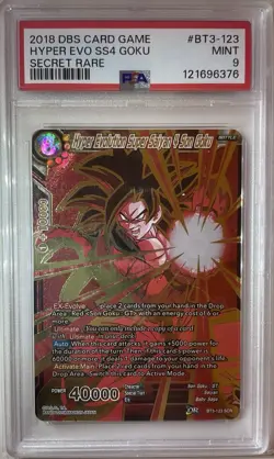 2018 Hyper Evolution Super Saiyan 4 Son Goku SCR BT3-123 Dragon Ball Super PSA 9 - Image 1