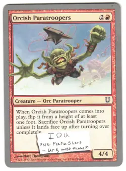 Magic_the_gathering Unhinged Orcish Paratroopers #83 2004,MTG,LP Common - Image 1